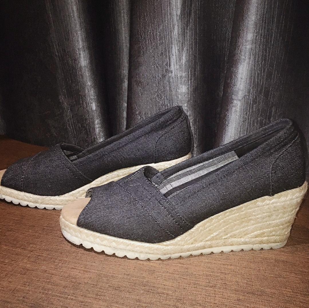 Skechers denim wedges on sale