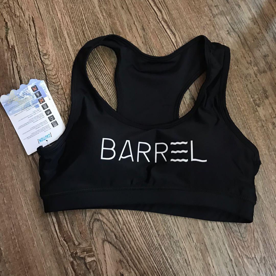 black sports bra swim top
