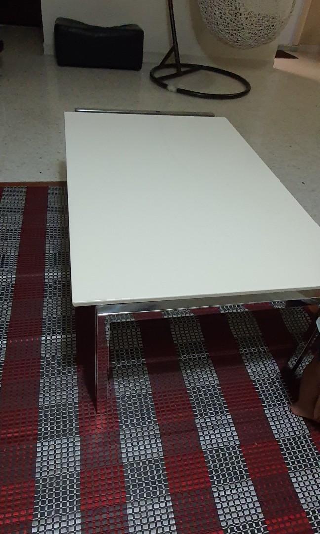 Table (Category: Tables & Sets) located in Singapore. Submitted by gladdydaniel22 (Listing ID 256064164, Image 3). Description: Marble coffee table. Original marble coffee table for sale. Very convenient, big sized marble plate Length - 135cm Breadth - 80cm Height - 45cm Bought at $800 Selling price $180 Call or text 93596993 now!.