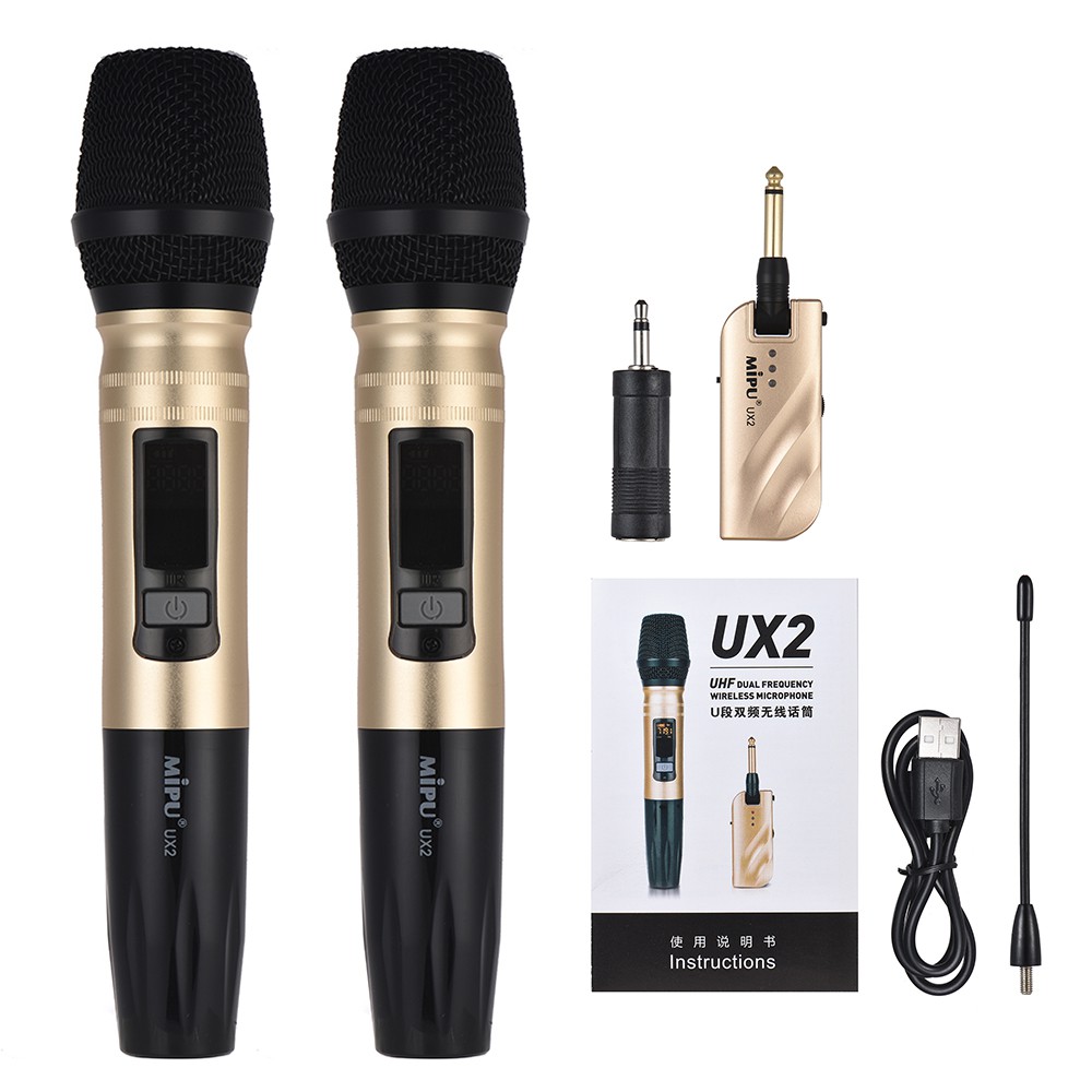 UHF Dual Frequency Wireless Handheld Microphone Mic System (1 Receiver ...