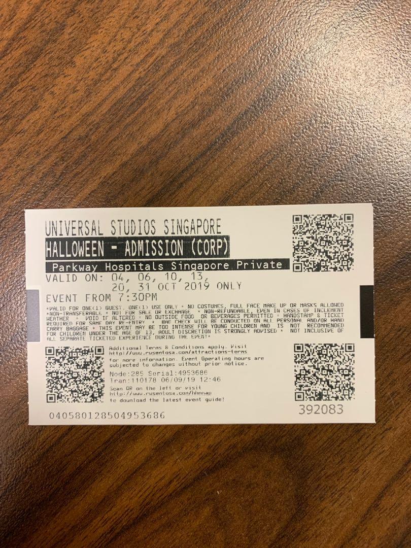 USS HHN Ticket, Everything Else on Carousell