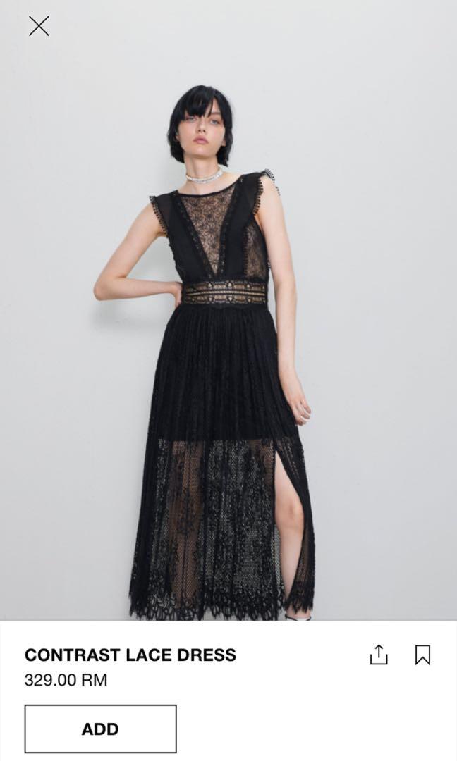 Zara lace dress black, Women's Fashion ...
