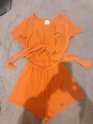 Burnt Orange Boutique PlAysuit sz6-8