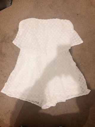 Luvalut White Strapless Playsuit sz6-8