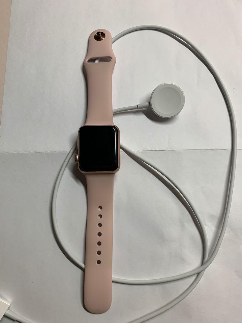保證原廠，全新@Apple Watch Series 3 LTE 38mm 金色粉沙色運動型錶帶| 露天拍賣