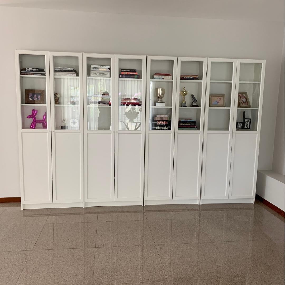 1 x sets) Billy/Oxberg Bookcase, White 160x30x202cm , Furniture & Home Living, Furniture, Shelves, & Racks on Carousell