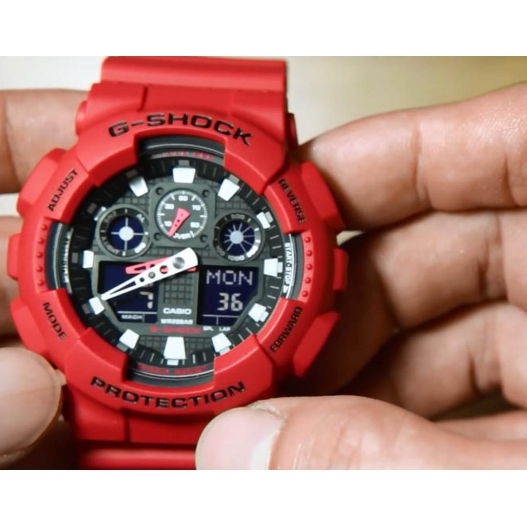 Casio G Shock GA 100B 4ADR GA 100B 4A Standard Analog Digital
