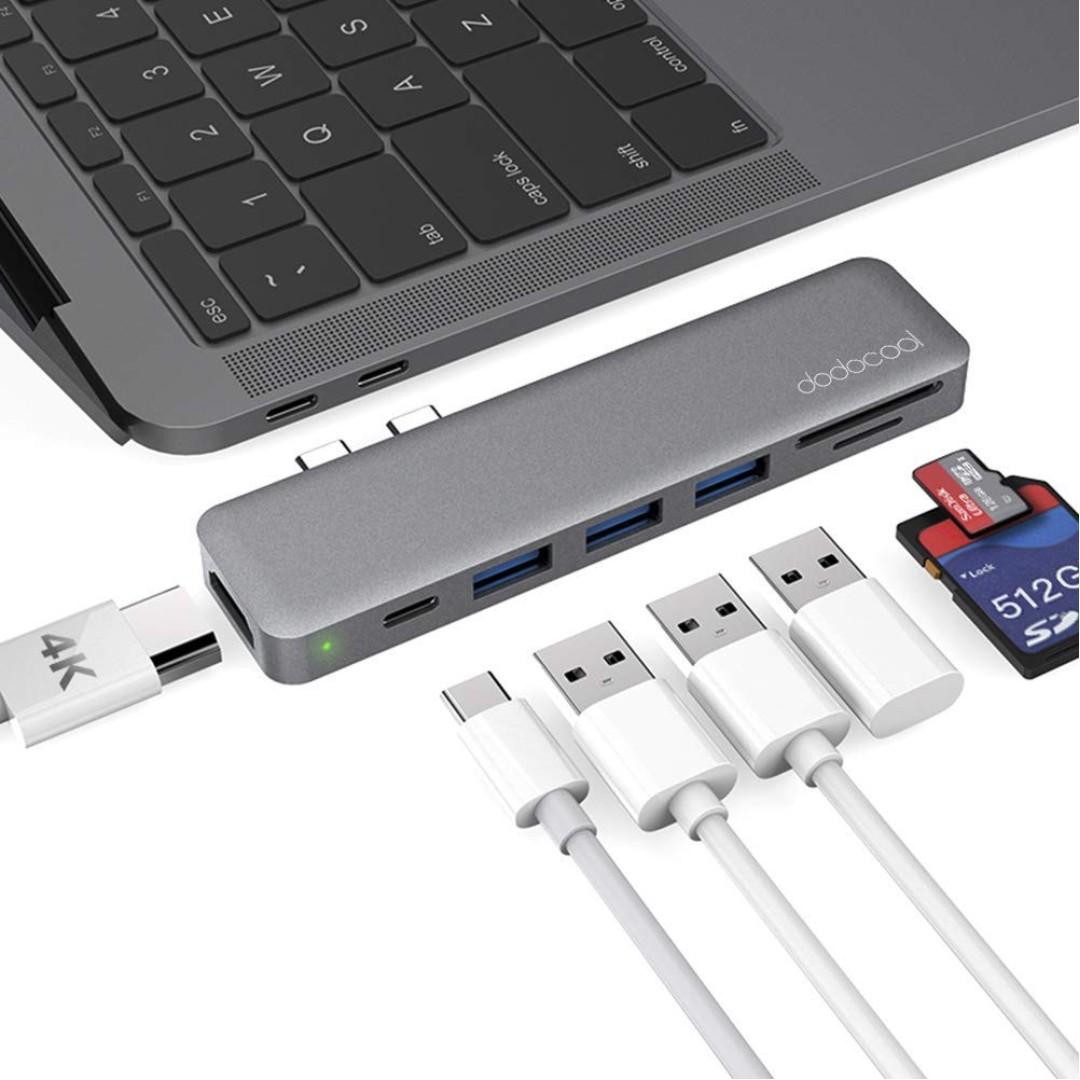 Dodocool Usb C Hub Adapter For Macbook Air 2019 2018 Macbook Pro 2019 2018 2017 2016 With 4k Hdmi Thunderbolt 3 Port 100w Pd Sd Tf Card Reader 3 Usb 3 0 Ports Space Gray Electronics Others On Carousell