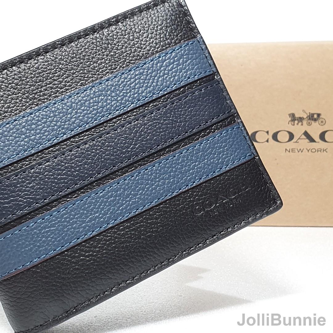 Coach Men's 3 in 1 varsity wallet midnight denim chalk 