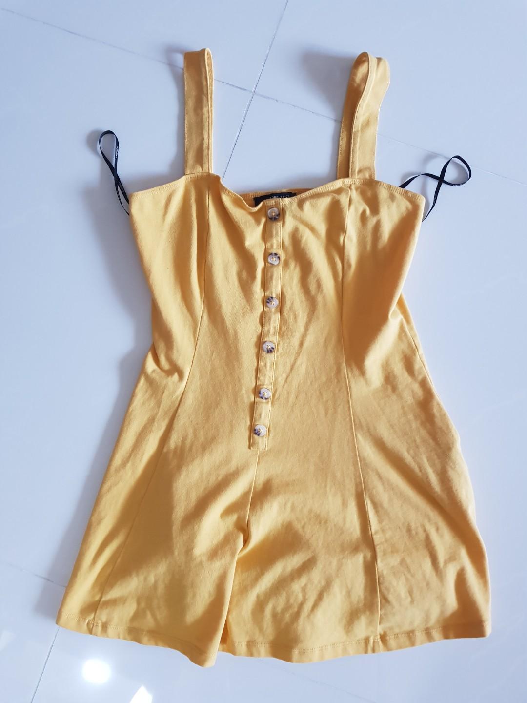 Forever21 Yellow Dress Shorts Women S Fashion Clothes Dresses Skirts On Carousell