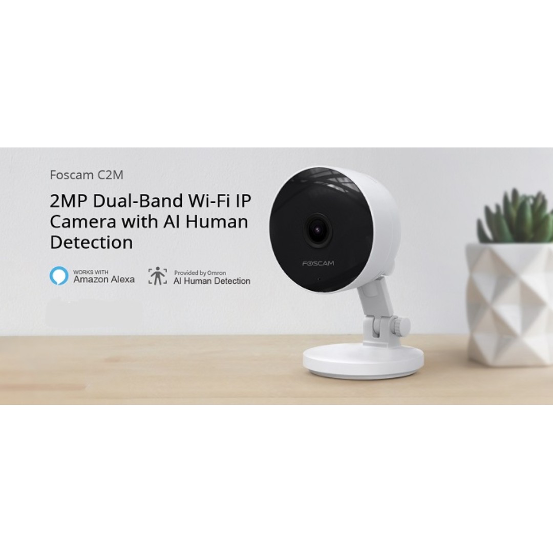 Foscam C2m 2MP Dual Band Wi Fi IP Camera with AI Human Detection