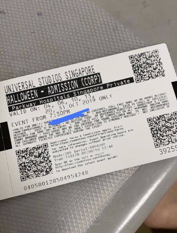 Halloween Horror Night TicketUniversal StudiosSingapore, Everything