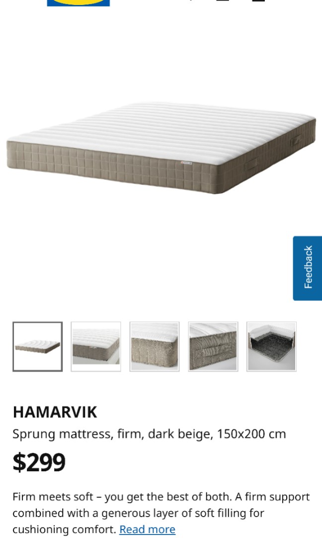 Ikea mattress queen size, Furniture & Home Living, Furniture, Bed