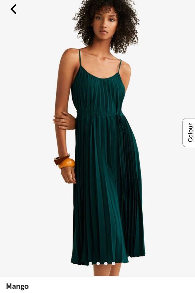 Mango Pleated Midi Dress Women s Fashion Dresses Sets Dresses on Carousell