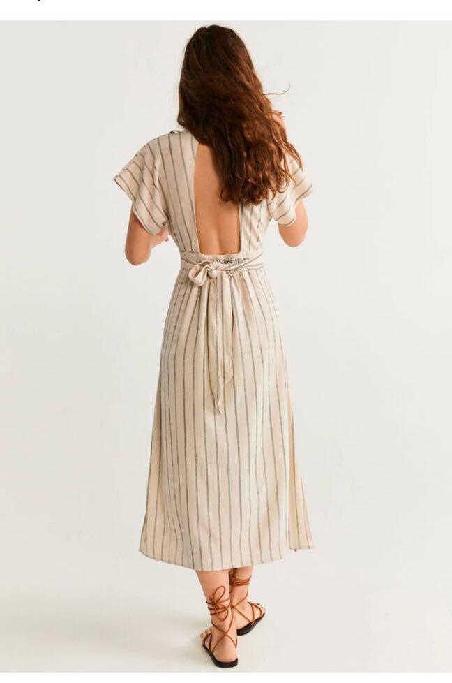 mango stripe textured dress