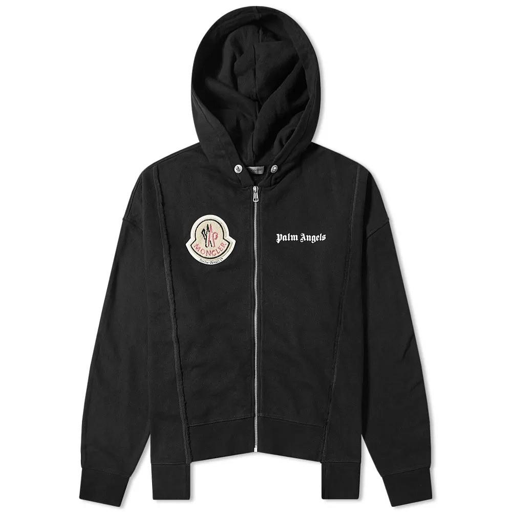 Moncler x Palm Angels Maglia cardigan hoodie, Men's Fashion, Tops ...
