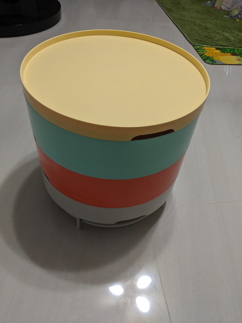 IKEA PS 2014 MultiColored Round Side Storage Table, Furniture & Home