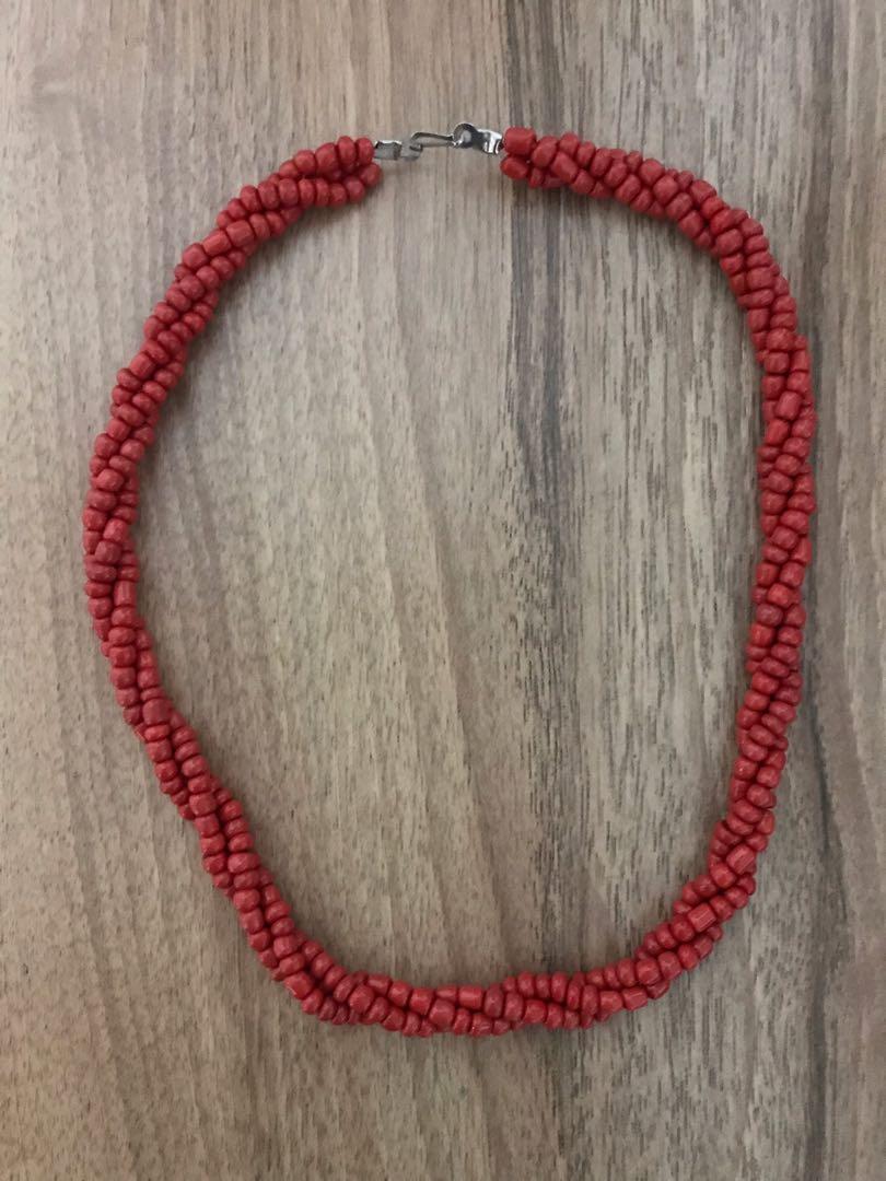 Red beaded necklace (Category: Necklaces) located in Quezon City. Submitted by mumsy1925 (Listing ID 256204326, Image 1). Description: Brand New. Never used.