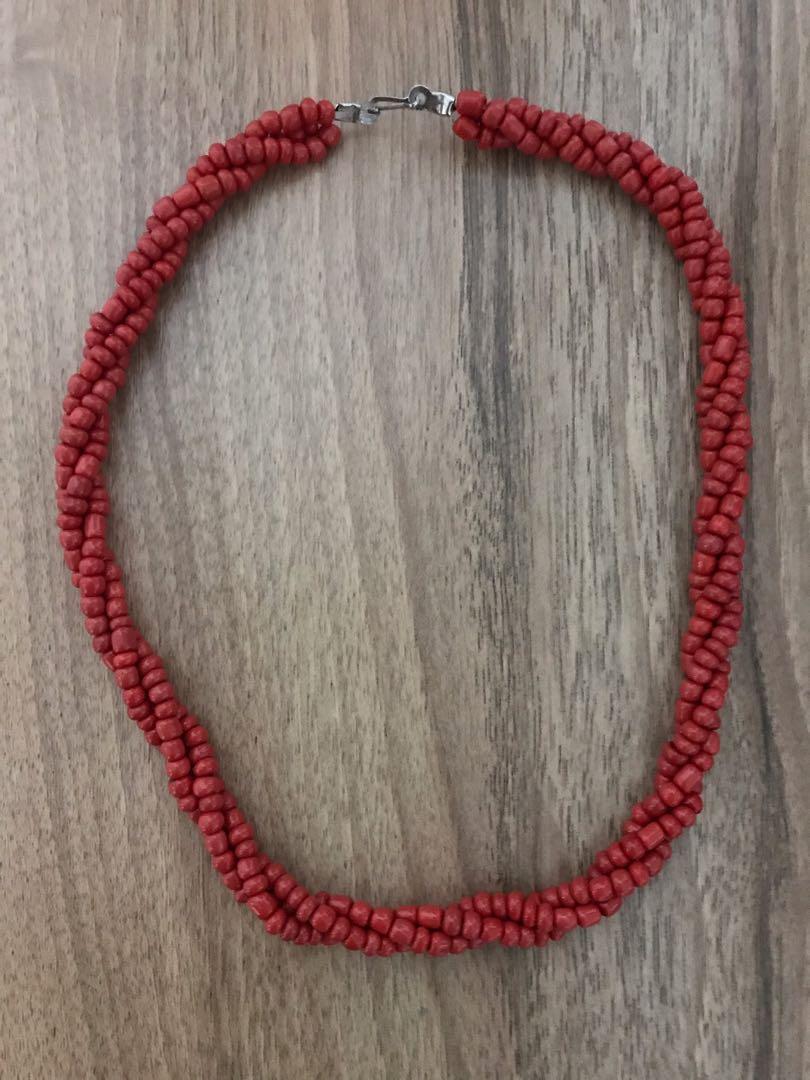 Red beaded necklace (Category: Necklaces) located in Quezon City. Submitted by mumsy1925 (Listing ID 256204326, Image 2). Description: Brand New. Never used.
