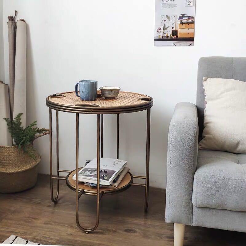 Side Table 2 Tier Round Rattan Coffee Table Furniture Home Living Furniture Tables Sets On Carousell