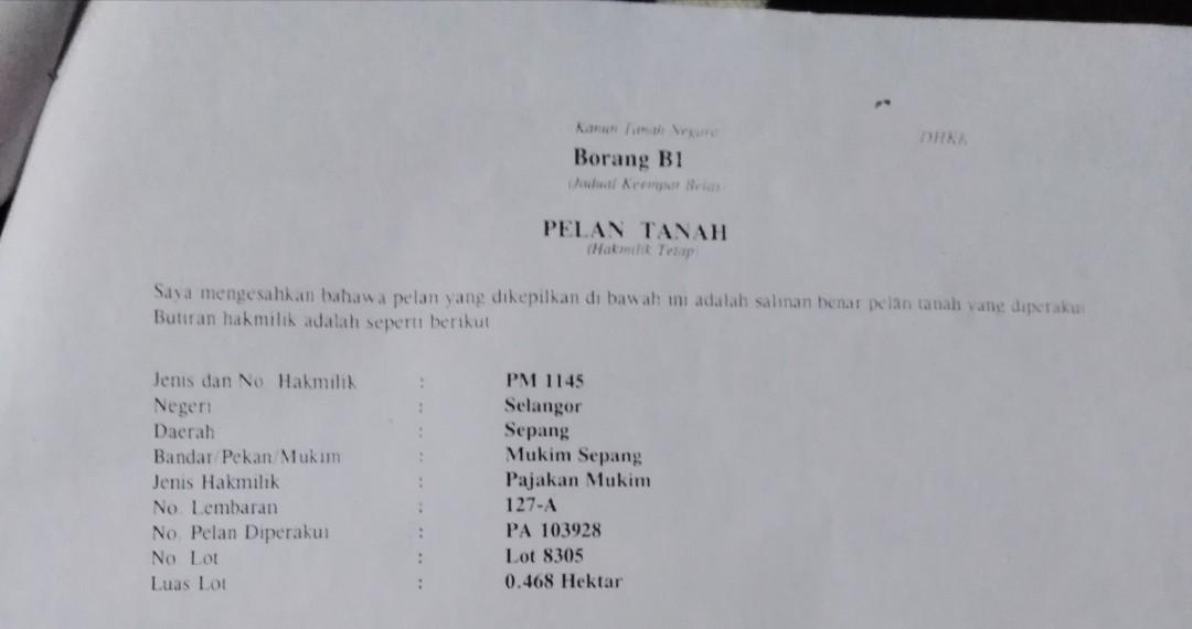 Tanah 1 Ekar Property For Sale On Carousell