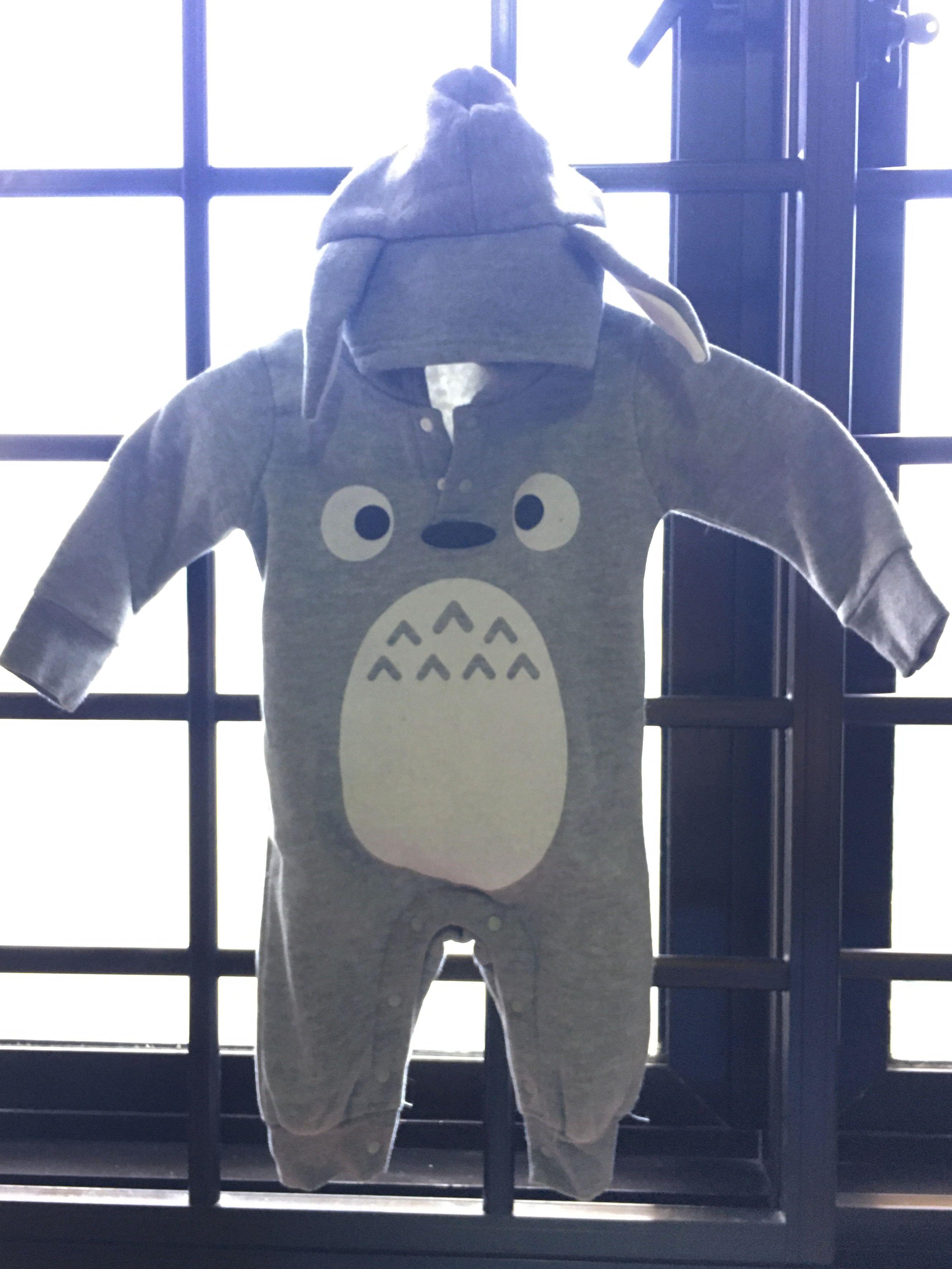 Totoro Romper Pyjamas Onesie Grey For Kids Babies Kids Babies Apparel On Carousell