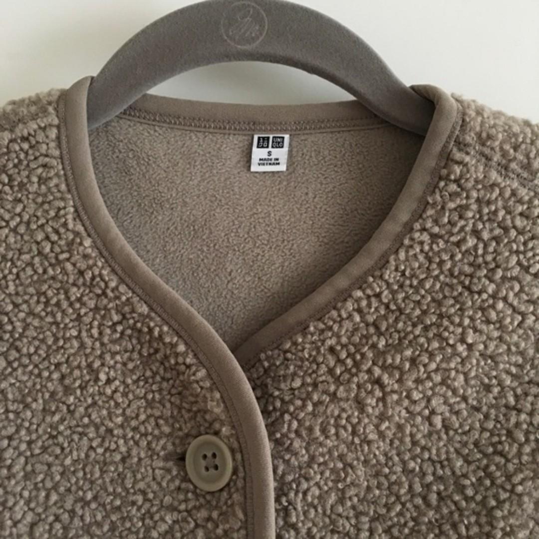 Uniqlo fleece collarless jacket 2025
