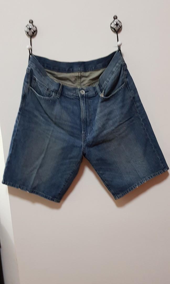 uniqlo denim shorts mens