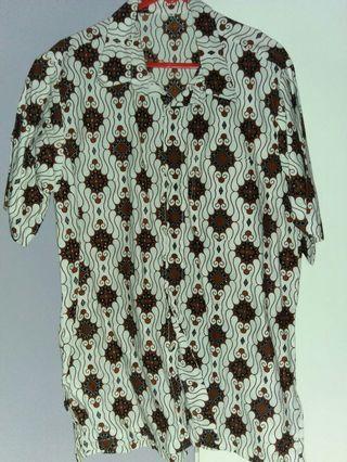 HARGA SMEKDON kemeja batik coklat putih