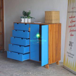 Meja Bufet Laci Jati Retro Minimalis Model Terbaru Jepara