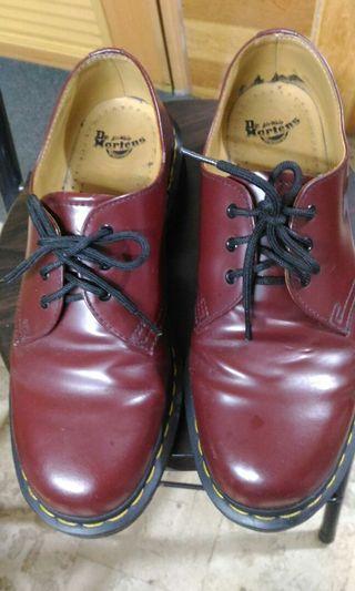 Doc Martens 1461 Cherry Red complete with box and yellow lace