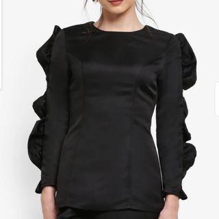 Zalia satin frill top