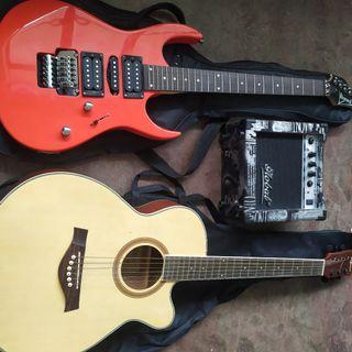 Electric Guitar (w/ amplifier) & Acoustic