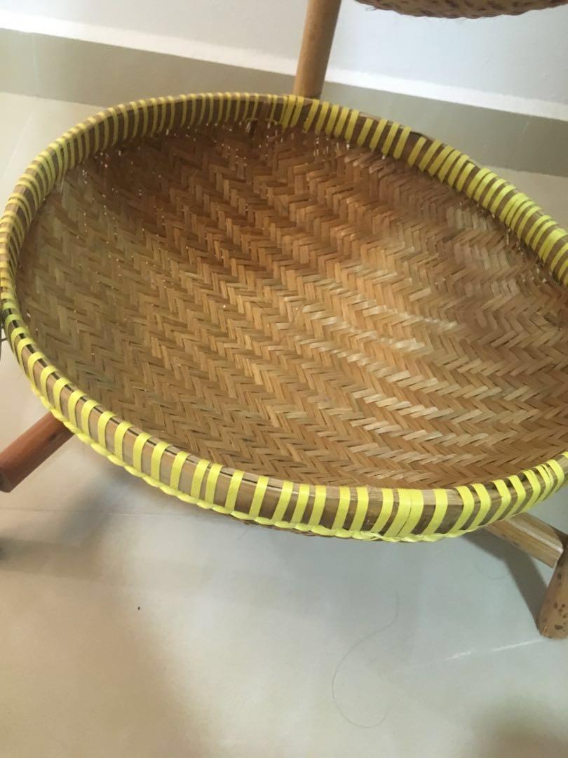 3tiered rattan basket stand., Furniture & Home Living, Home