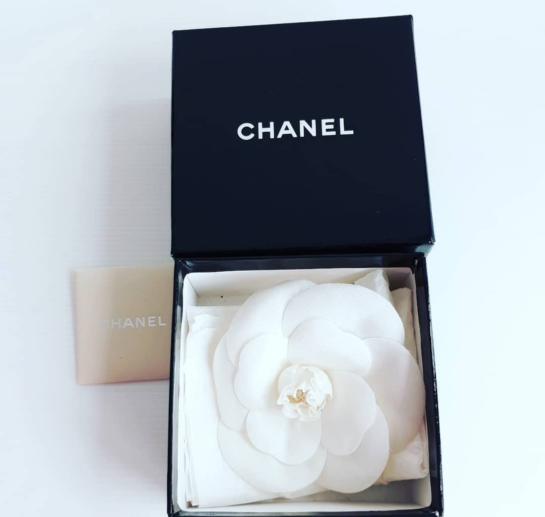 Chanel Vintage Chanel White Camellia Flower Brooch Pin