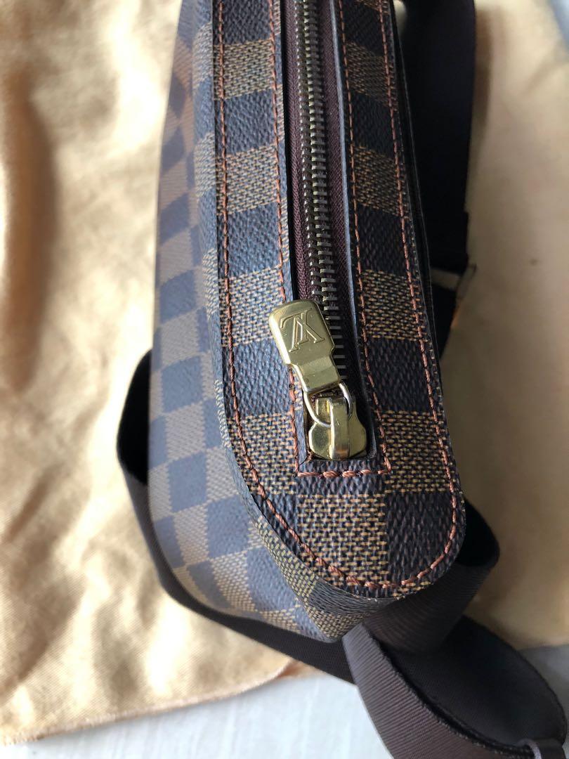 tas shoulder-bag Louis Vuitton Monogram Damier Ebene Brown Geronimos  Shoulder Bag