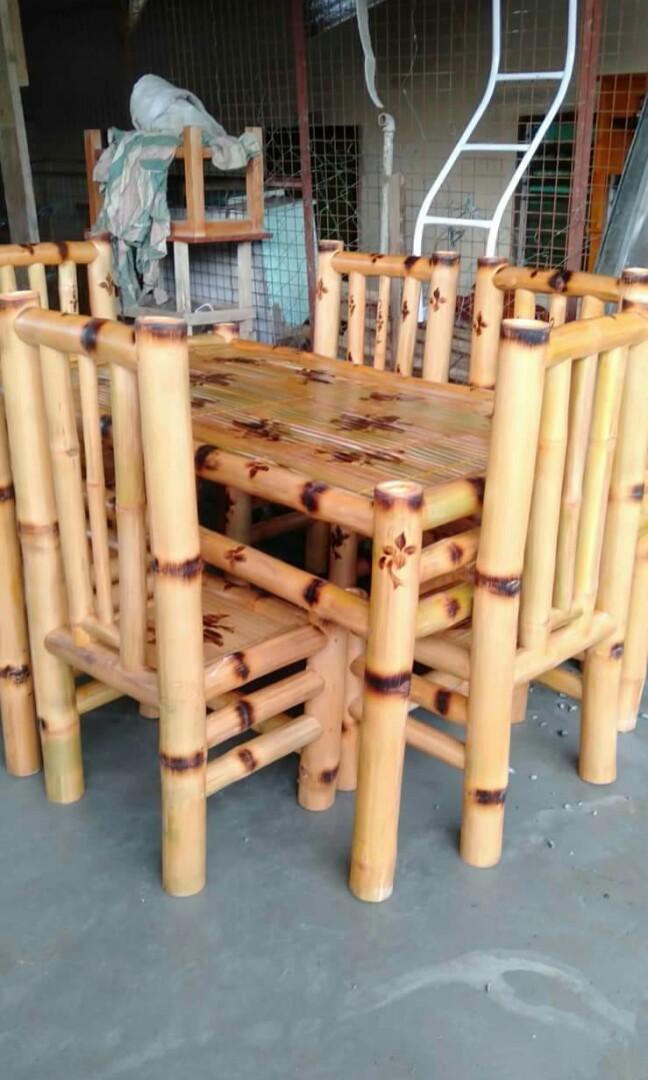 Bamboo dining set on Carousell