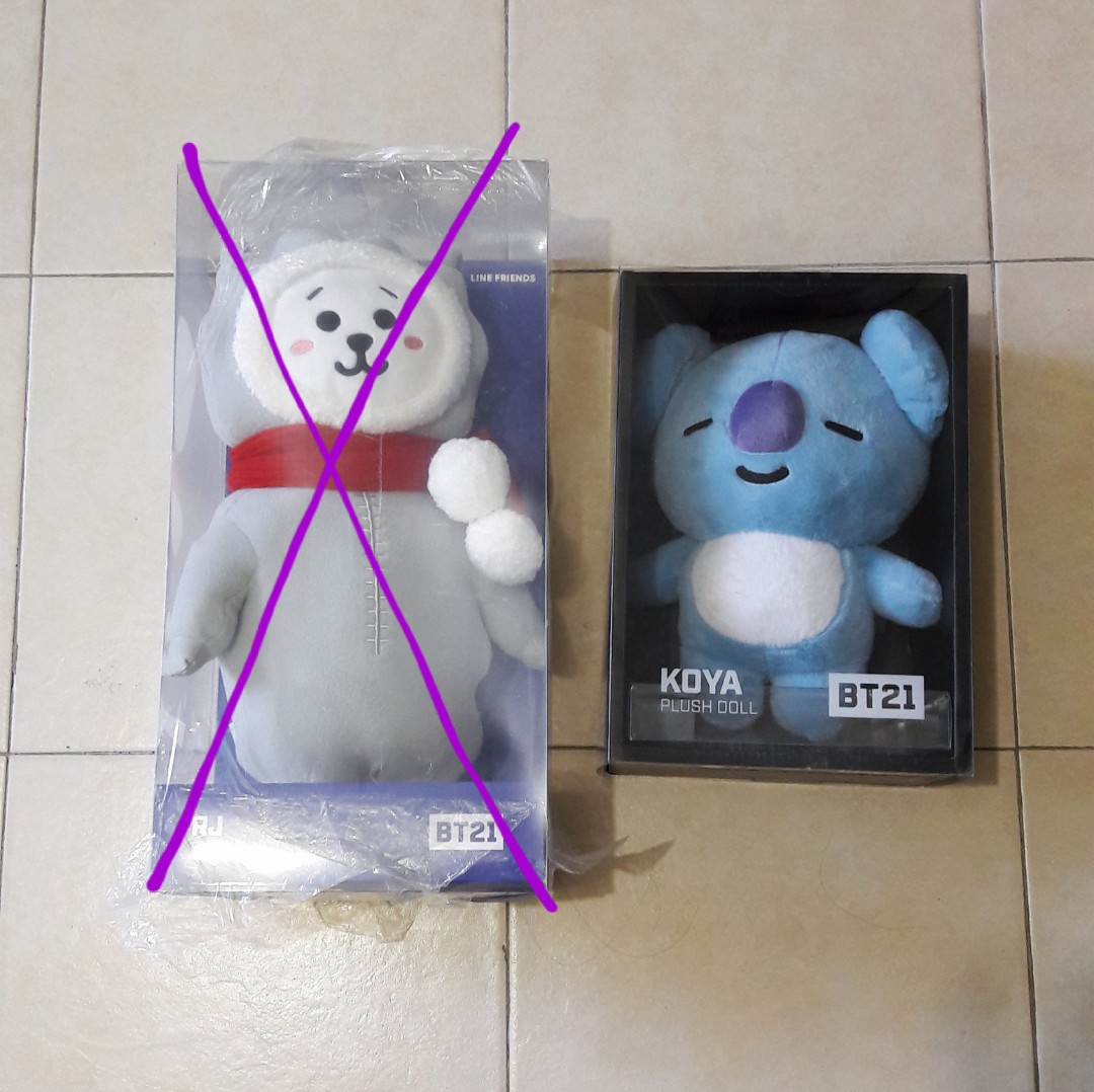 BT21 official koya plush doll / RJ winter standing doll, Hobbies & Toys