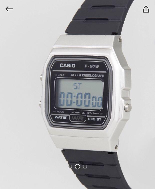 Casio 791 WM 7A digital silicone strap watch in black silver
