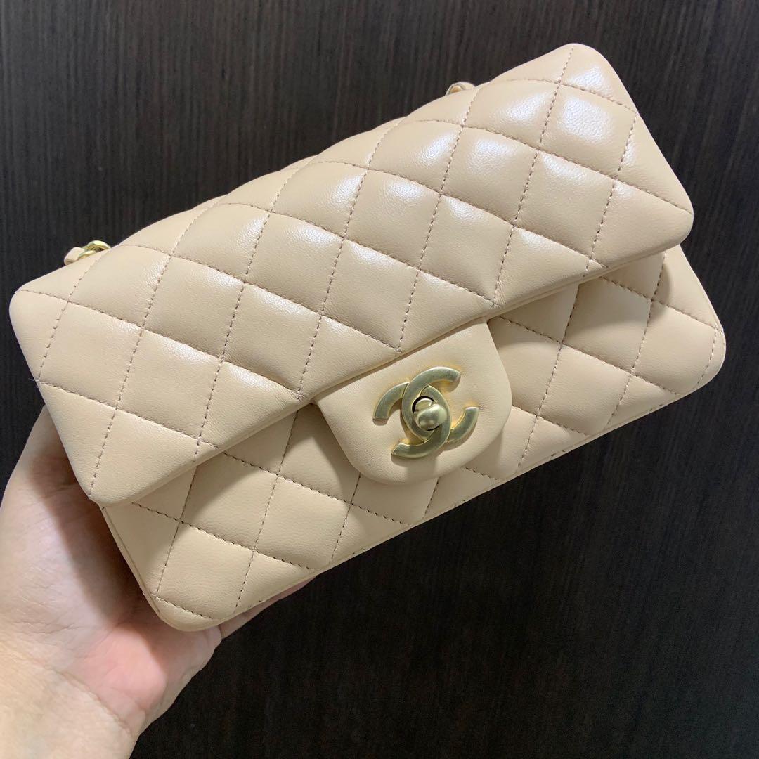 Chanel Mini Rectangular in Nude from 19S, Luxury, Bags & Wallets
