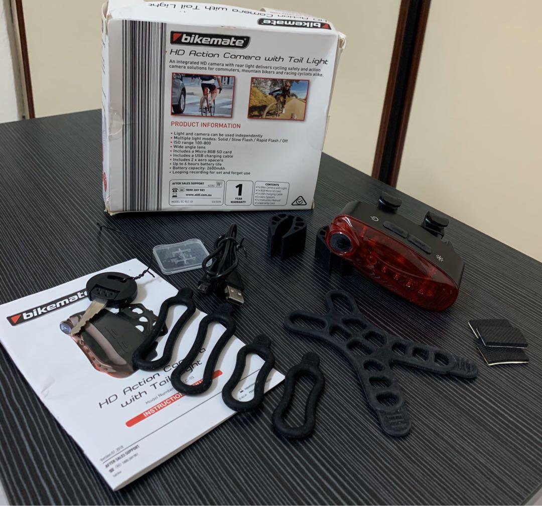 Bikemate hd action camera with cheap tail light