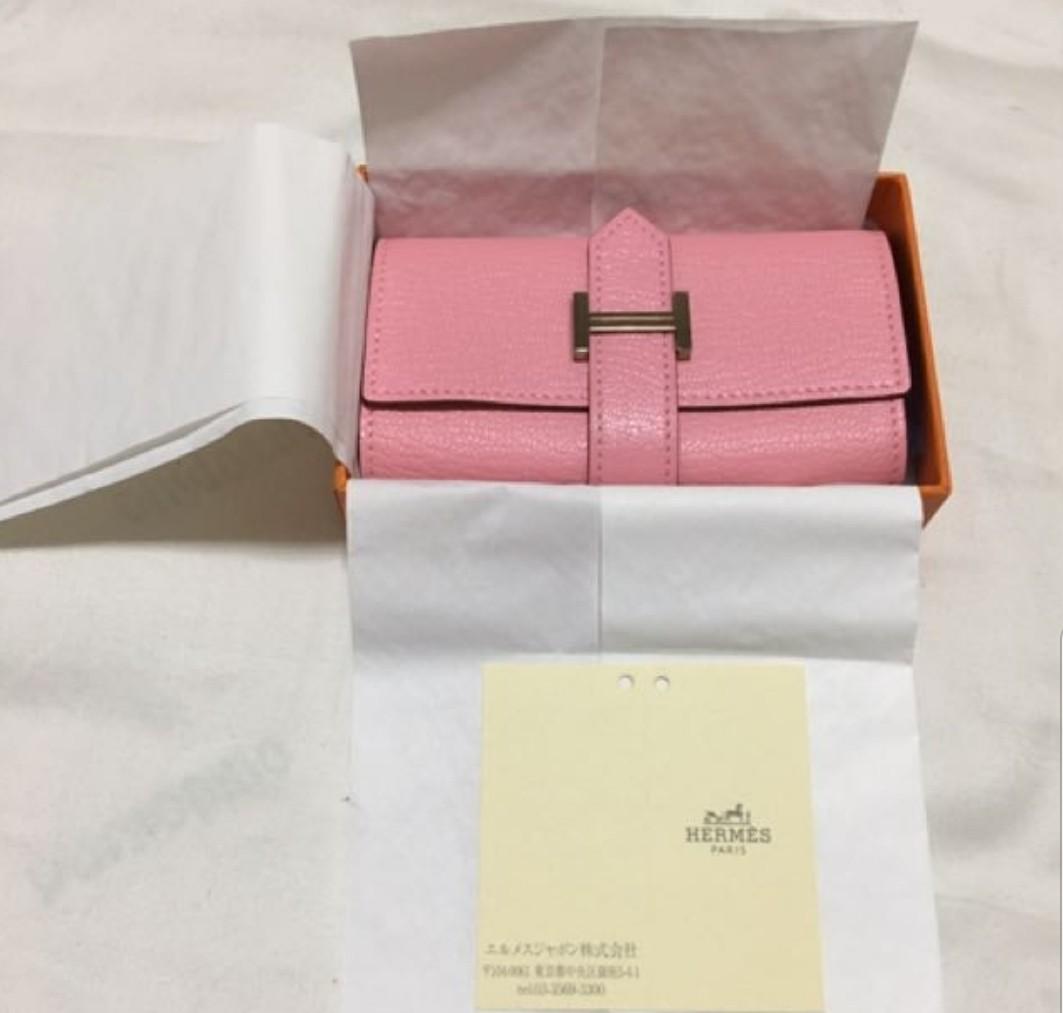 Hermes Bearn Key Holder Pouch Case Rose Sakura Women s Fashion