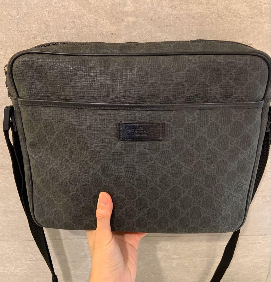 mens black gucci messenger bag