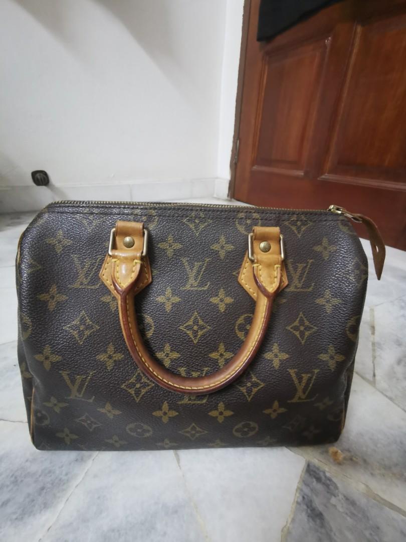 Louis Vuitton Speedy 25 Hand Bag M20852 Crossbody Black Monogram Auth New  proof