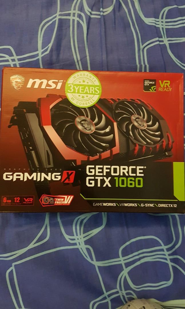 Msi Gtx 1060 Gaming X 6gb Gddr5 Pci E Electronics Computer Parts Accessories On Carousell