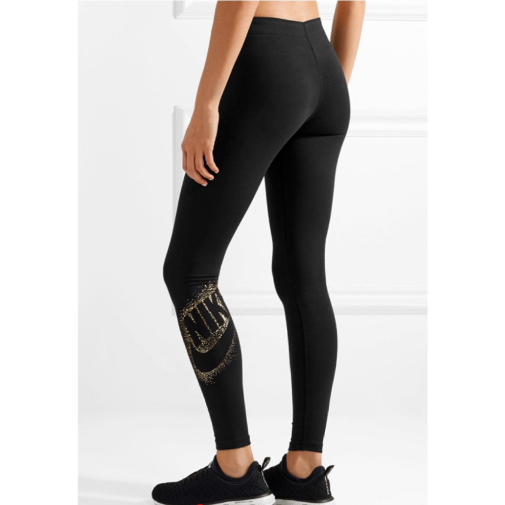 Nike leggings metallic logo clearance