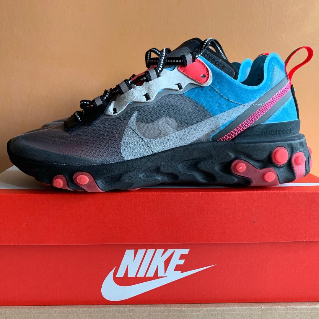 Nike react element 87 black cool grey & blue chill discount