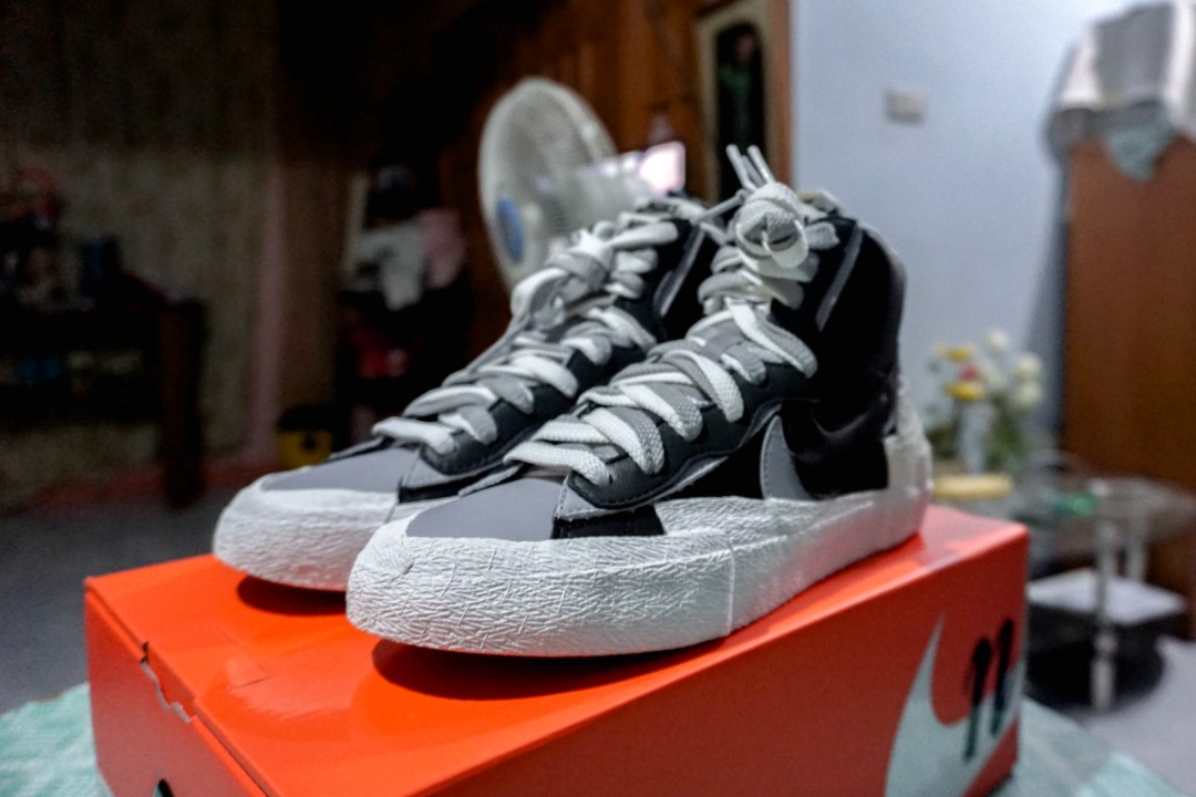 nike sacai blazer mid black