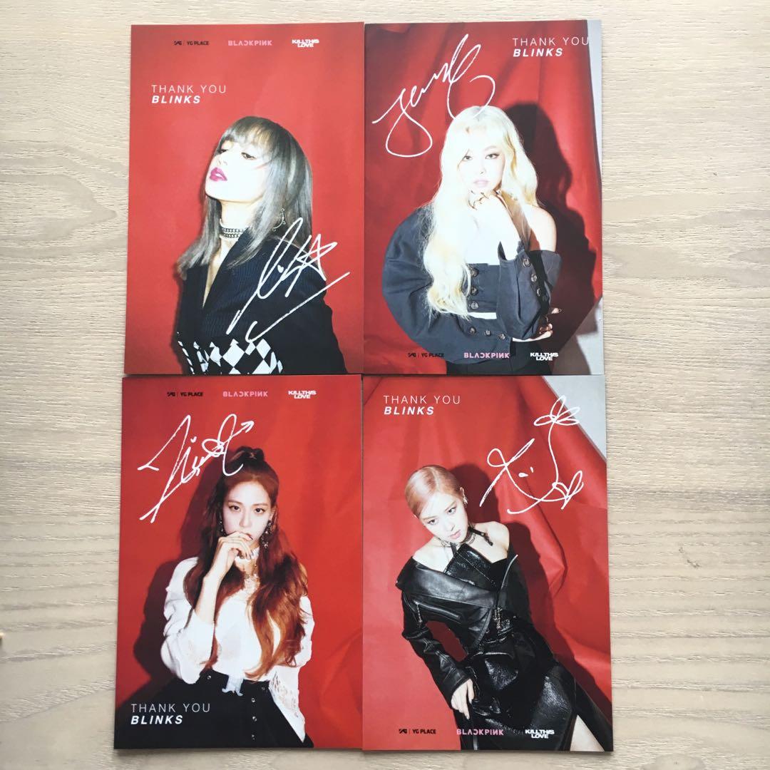 OFFICIAL Blackpink Postcard 'Thank you BLINKS' Collection, Hobbies 