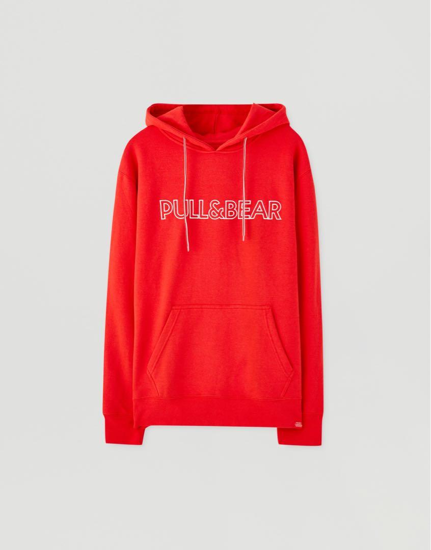 Pull and bear hoodie red sales